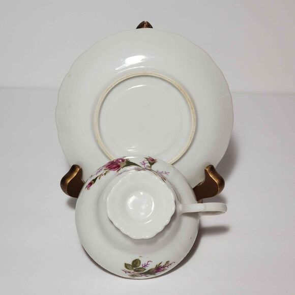 Moss Rose Teacup and Saucer Vintage - Picture 7 of 8